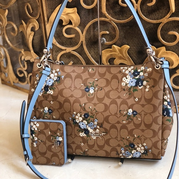 NWT Coach Signature Floral handbag&wallet - Picture 2 of 8